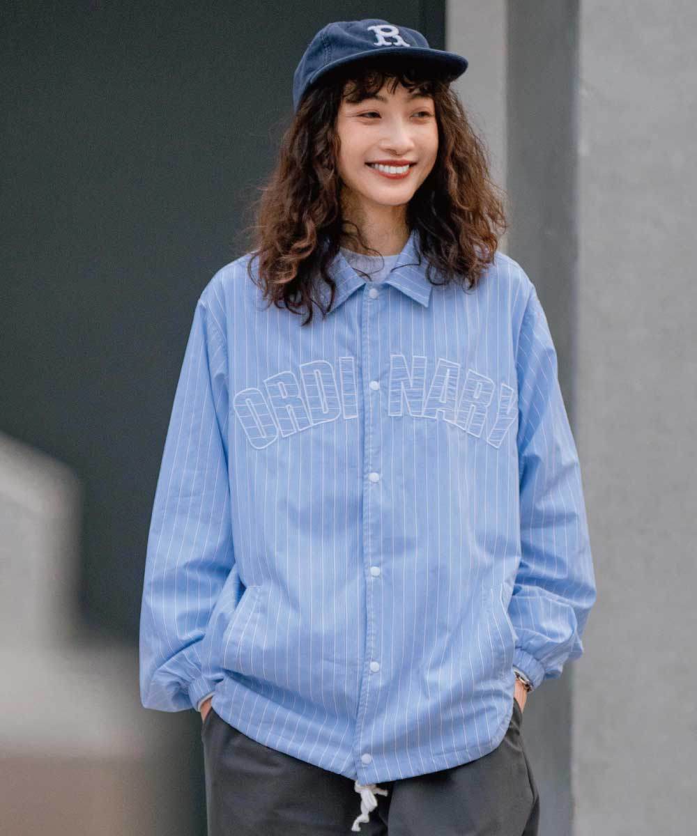 條紋教練外套