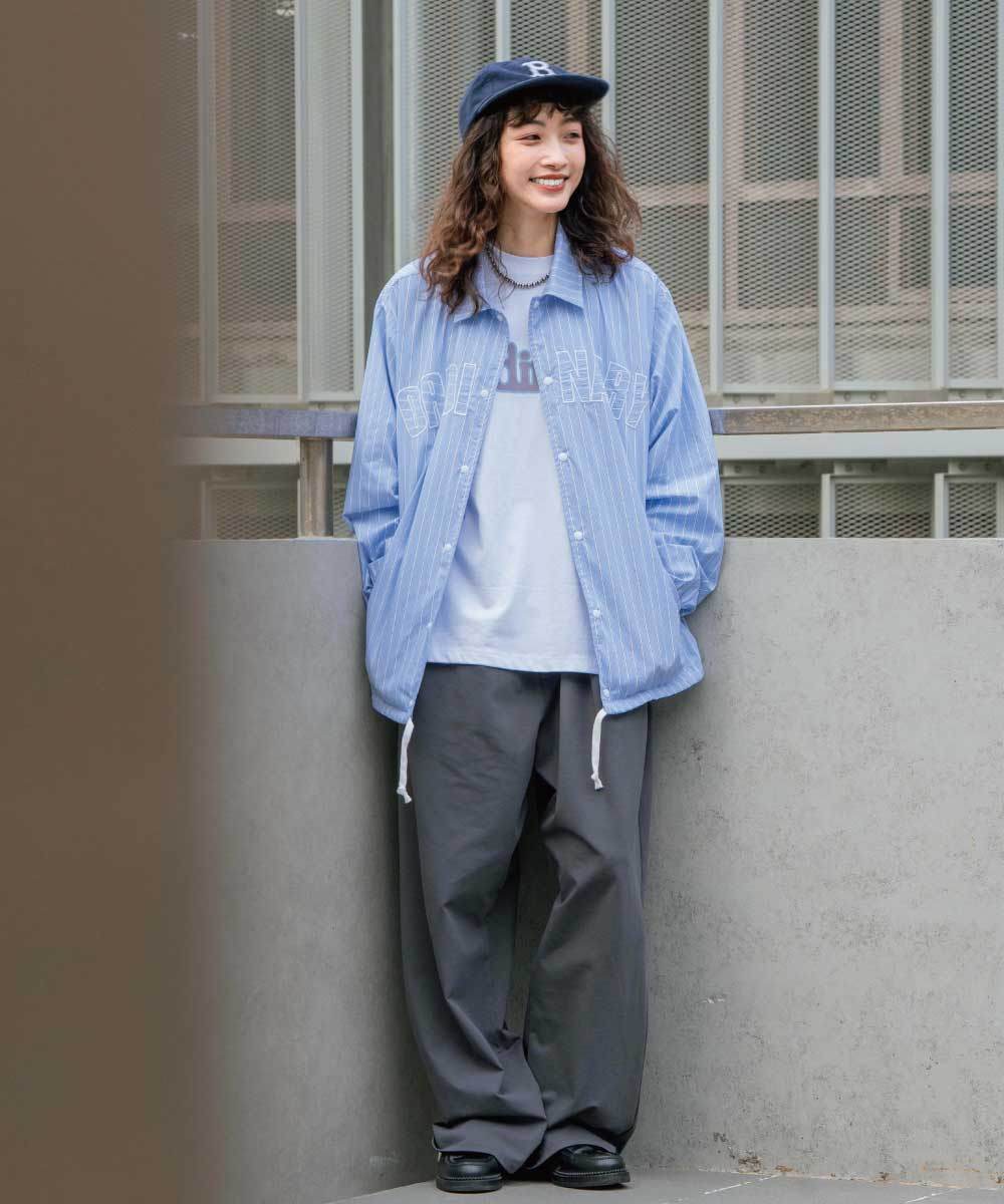 條紋教練外套