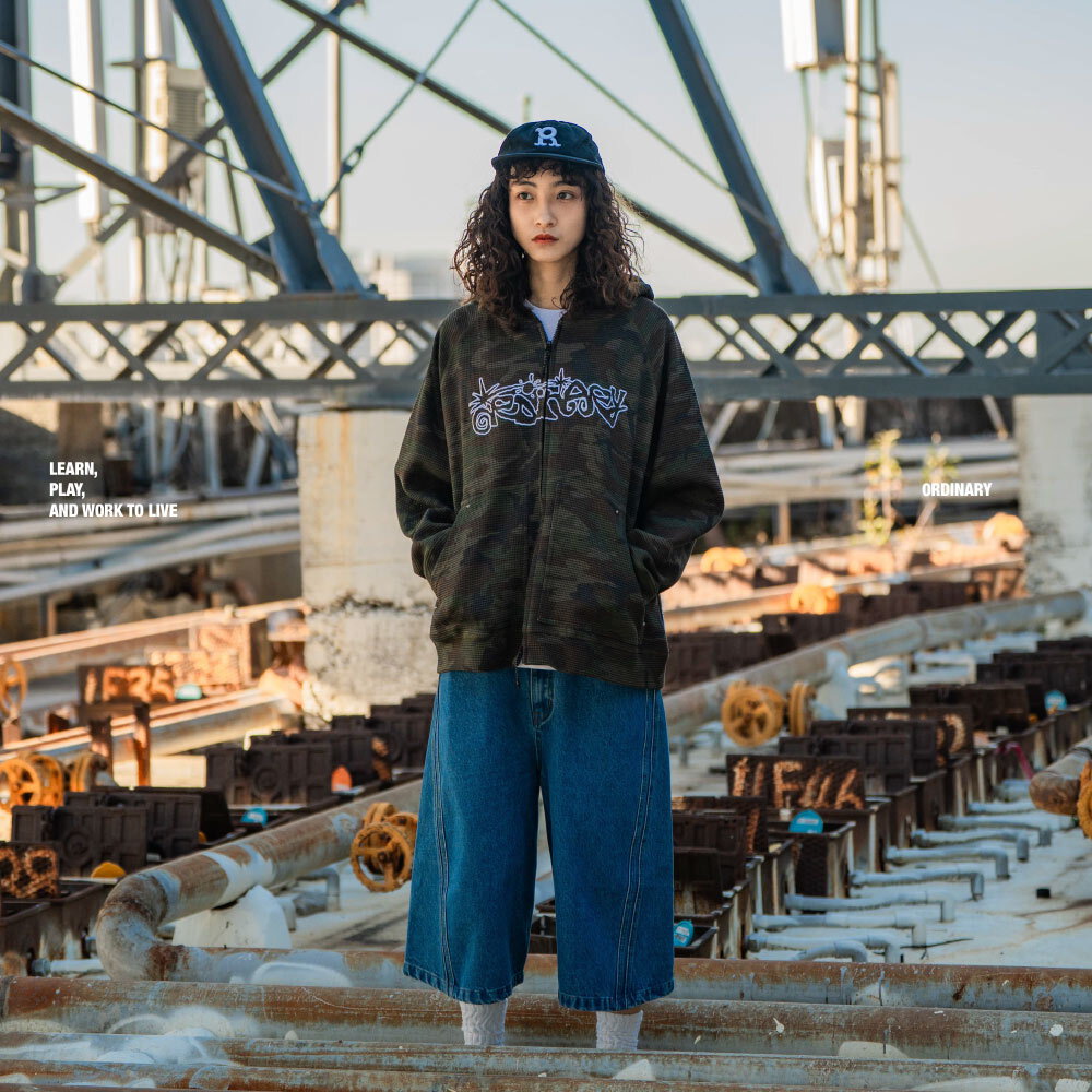 華夫格短板迷彩帽拉