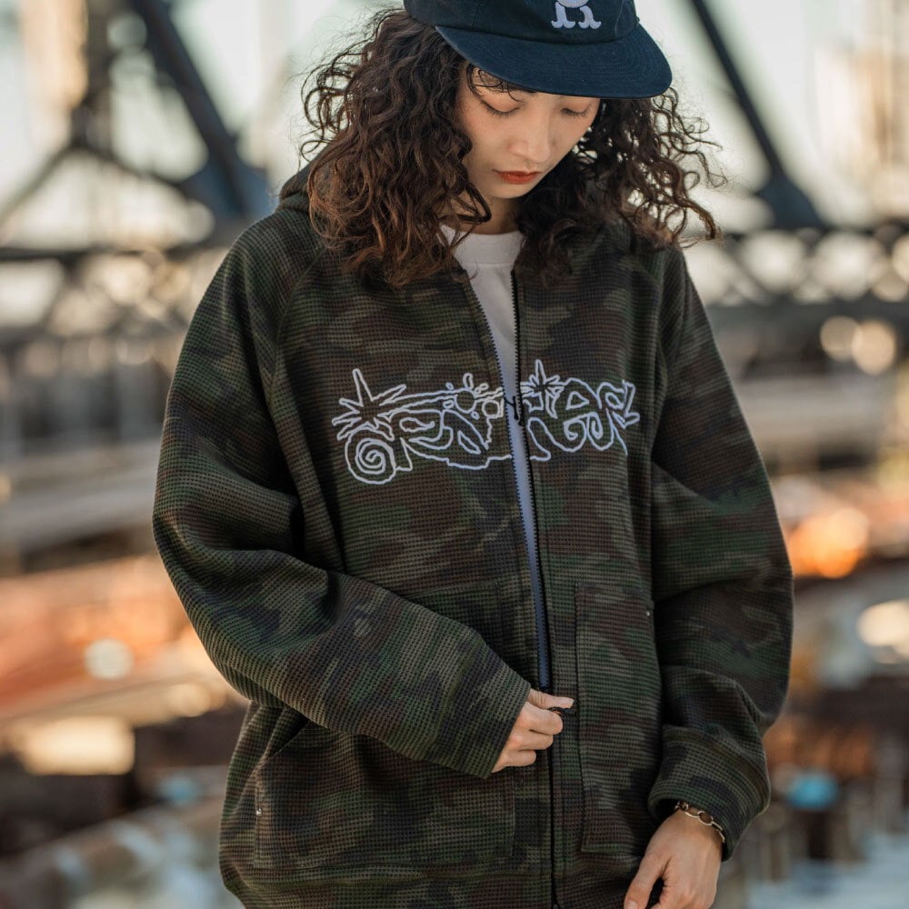 華夫格短板迷彩帽拉