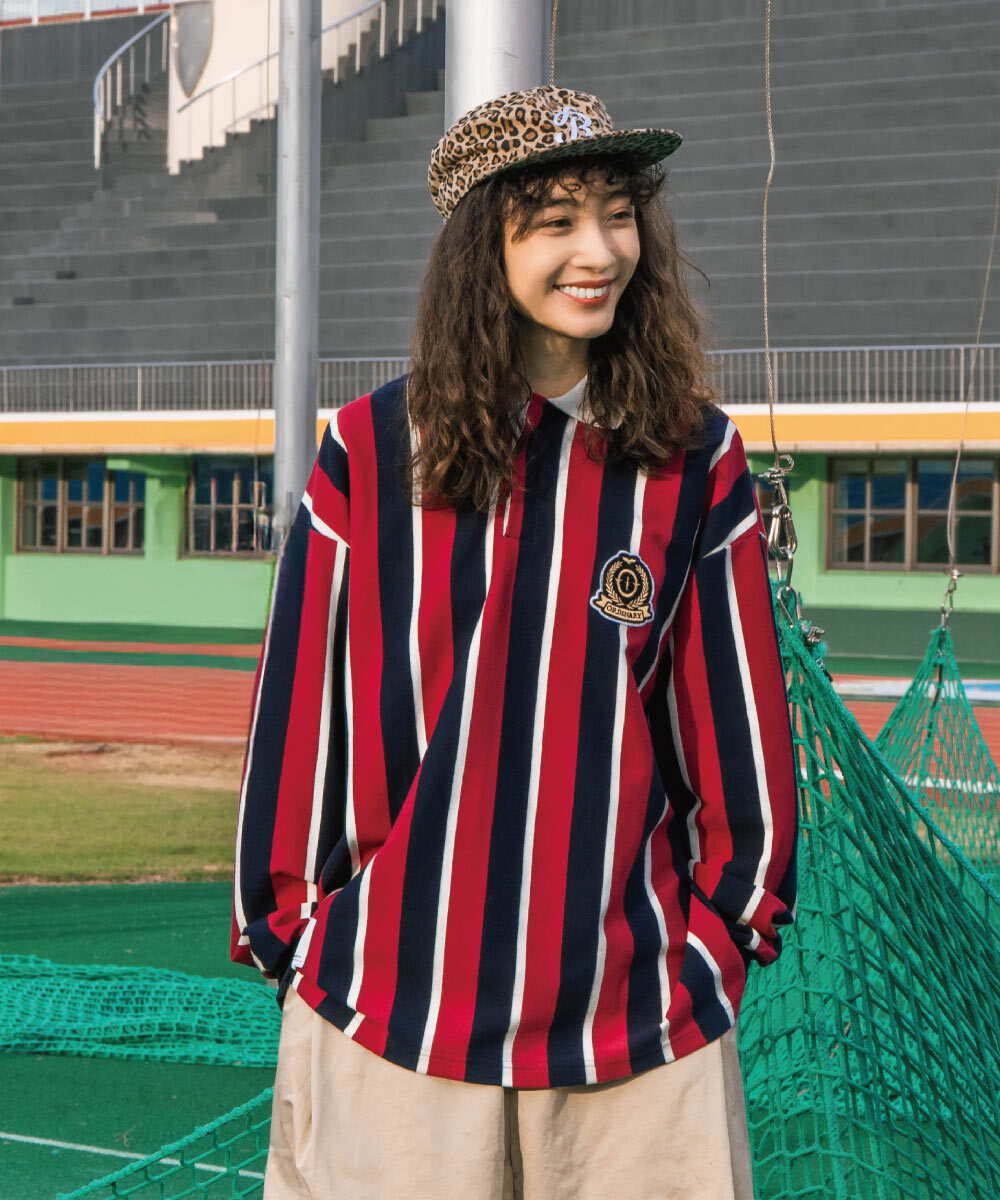 復古學院條紋POLO衫