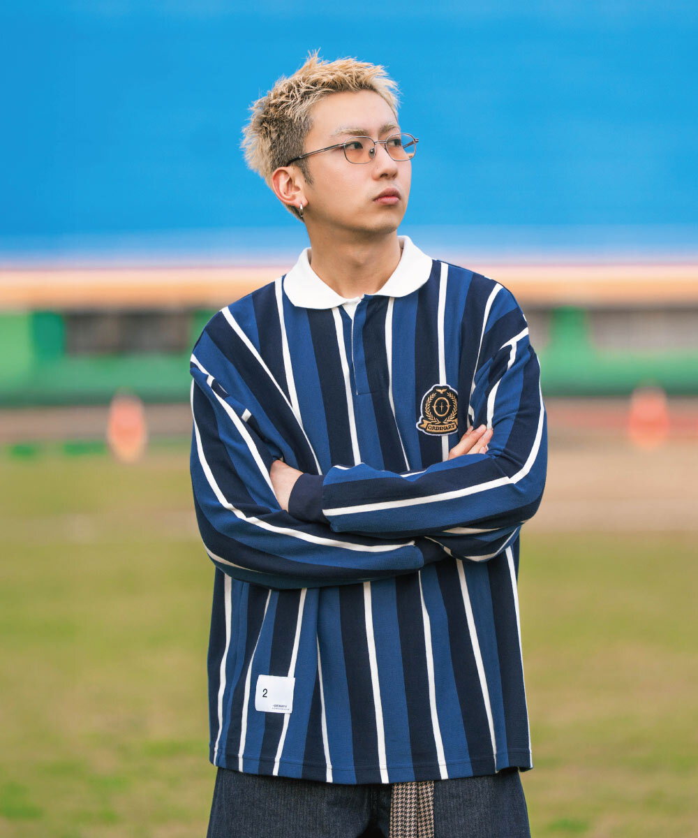 復古學院條紋POLO衫