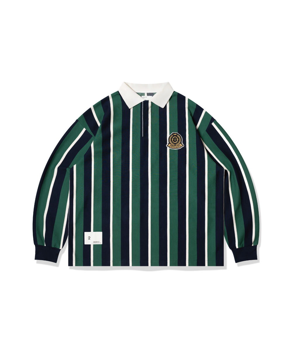 復古學院條紋POLO衫