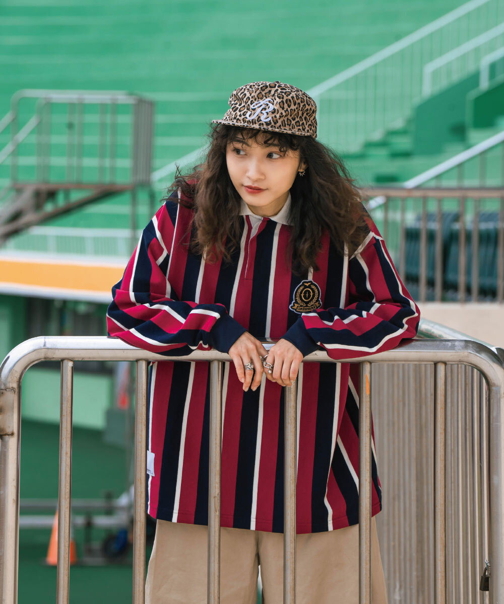 復古學院條紋POLO衫