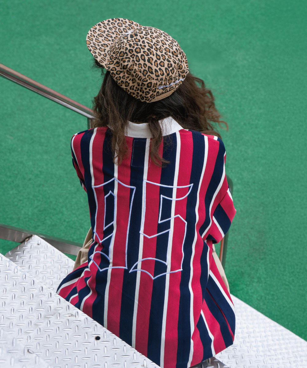 復古學院條紋POLO衫