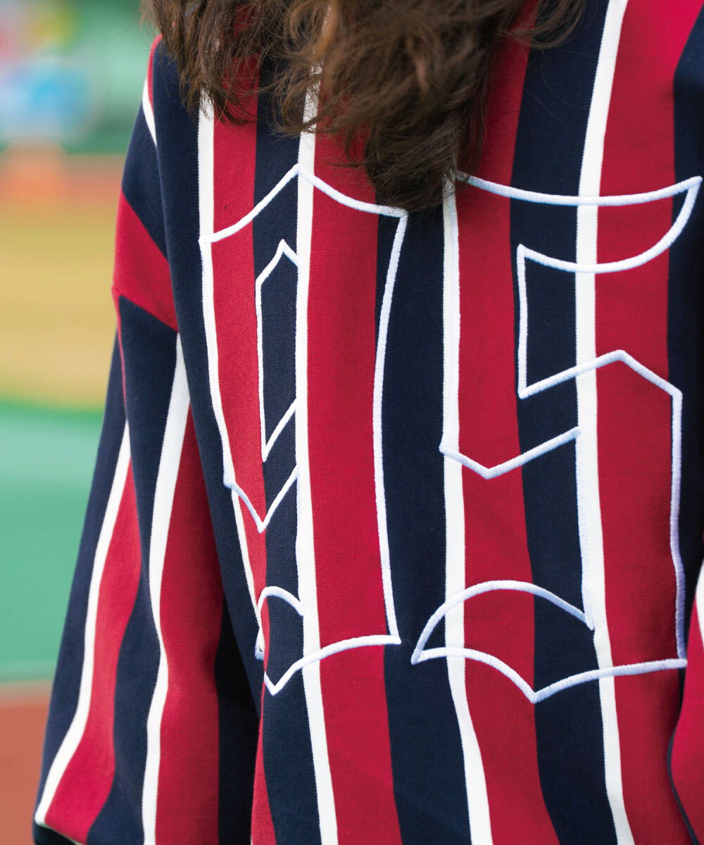 復古學院條紋POLO衫