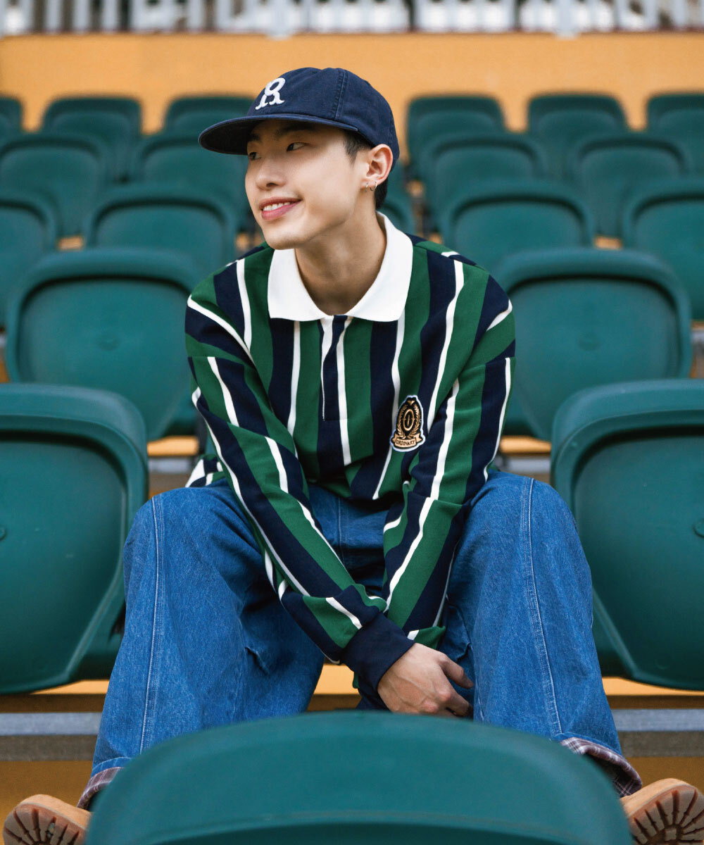 復古學院條紋POLO衫