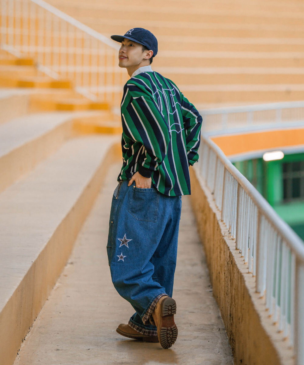 復古學院條紋POLO衫