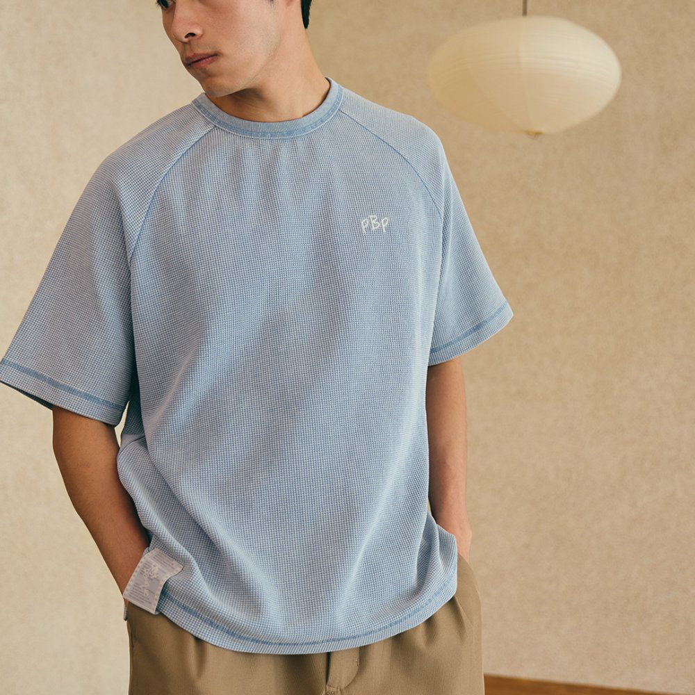 華夫格水洗Boxy TEE EMBROIDERY WAFFLE TEE