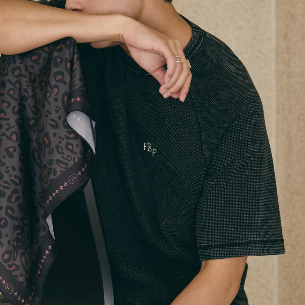 華夫格水洗Boxy TEE EMBROIDERY WAFFLE TEE