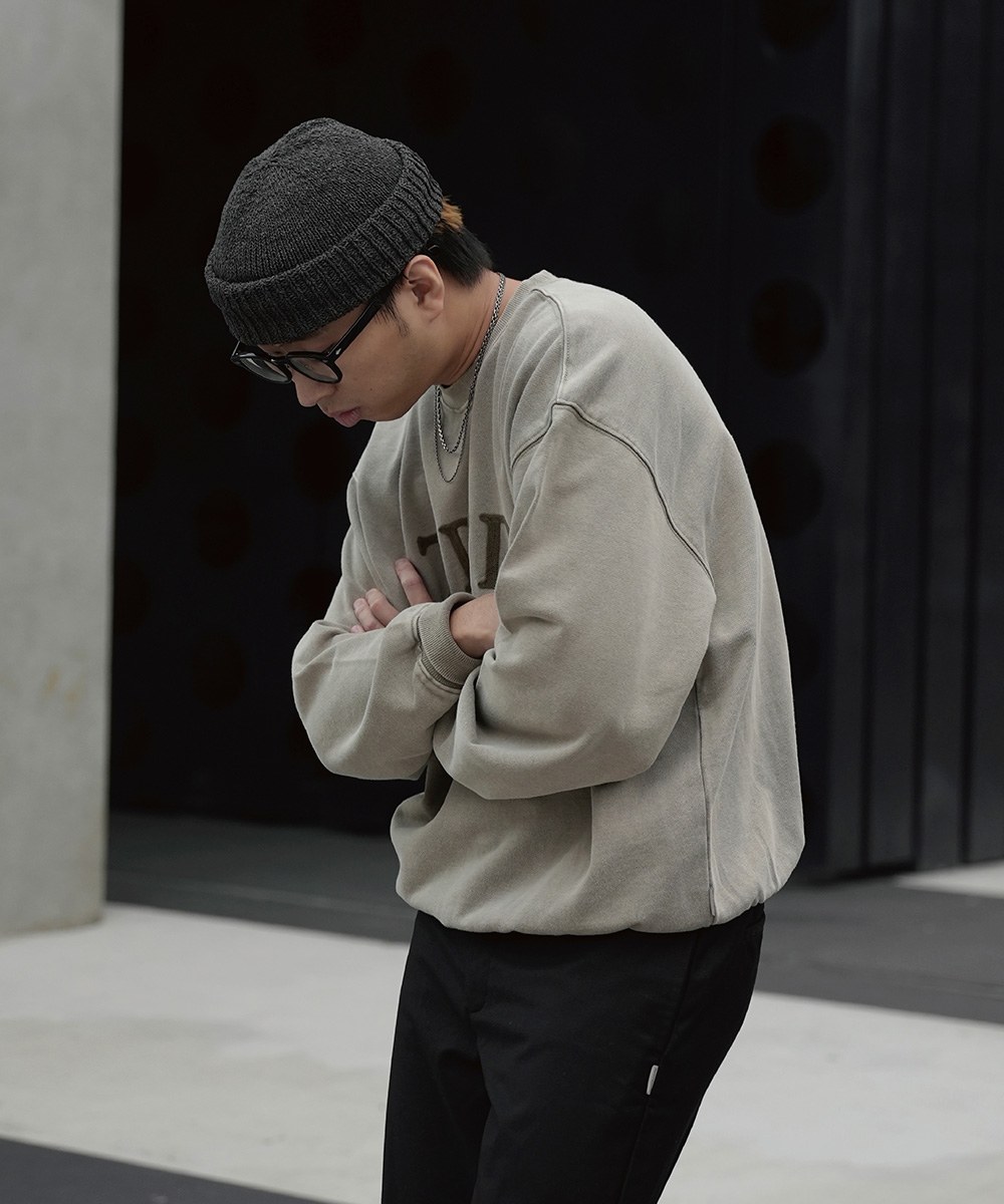 鎖鏈繡字水洗大學Ｔ TPFD VINTAGE SWEATSHIRT