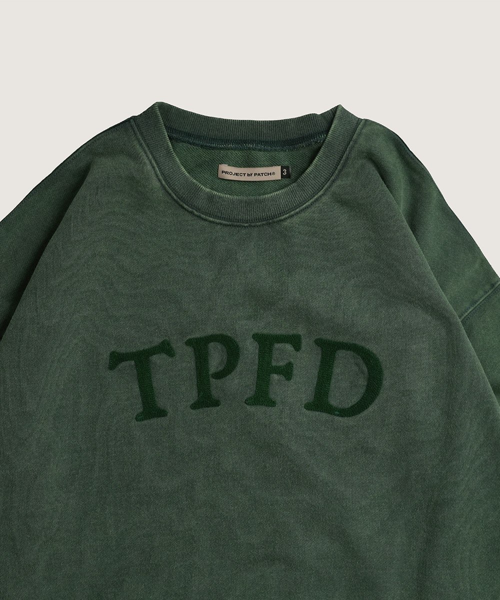 鎖鏈繡字水洗大學Ｔ TPFD VINTAGE SWEATSHIRT