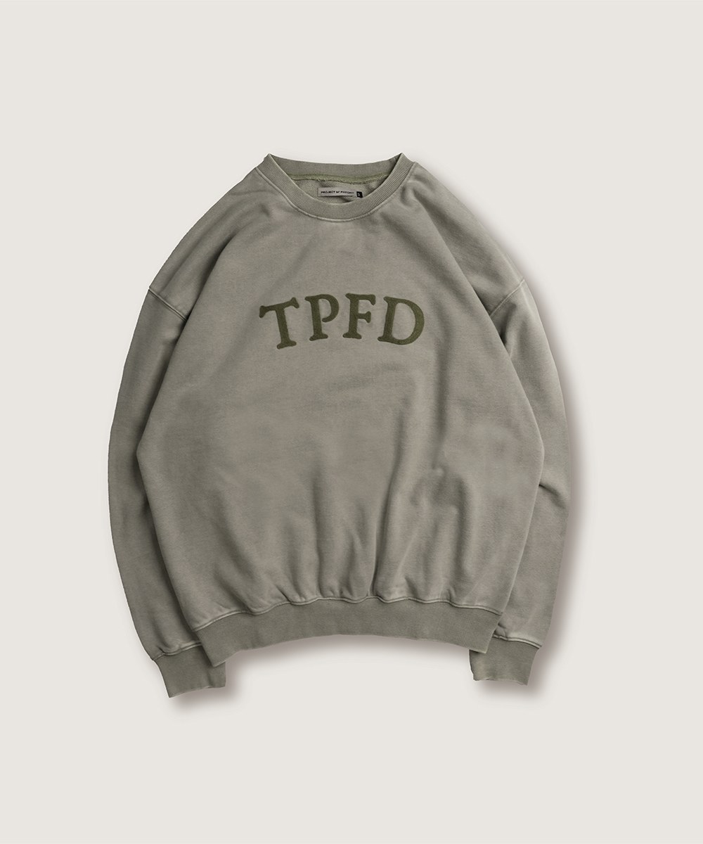 鎖鏈繡字水洗大學Ｔ TPFD VINTAGE SWEATSHIRT