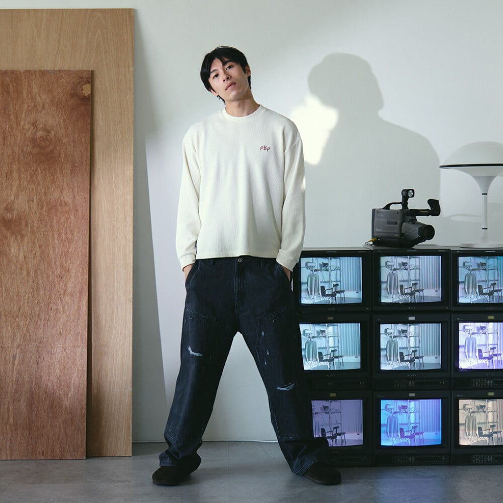 石洗做舊華夫格長Tee