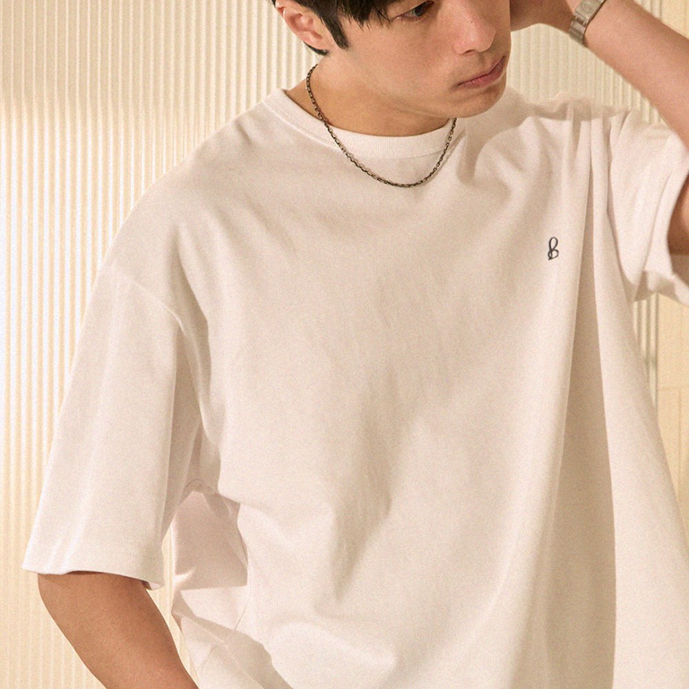 寬版刺繡短TEE EMBROIDERY LOGO TEE