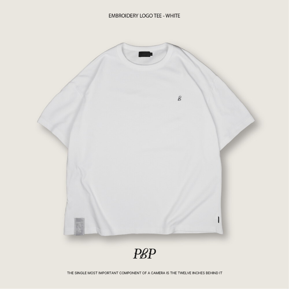 寬版刺繡短TEE EMBROIDERY LOGO TEE