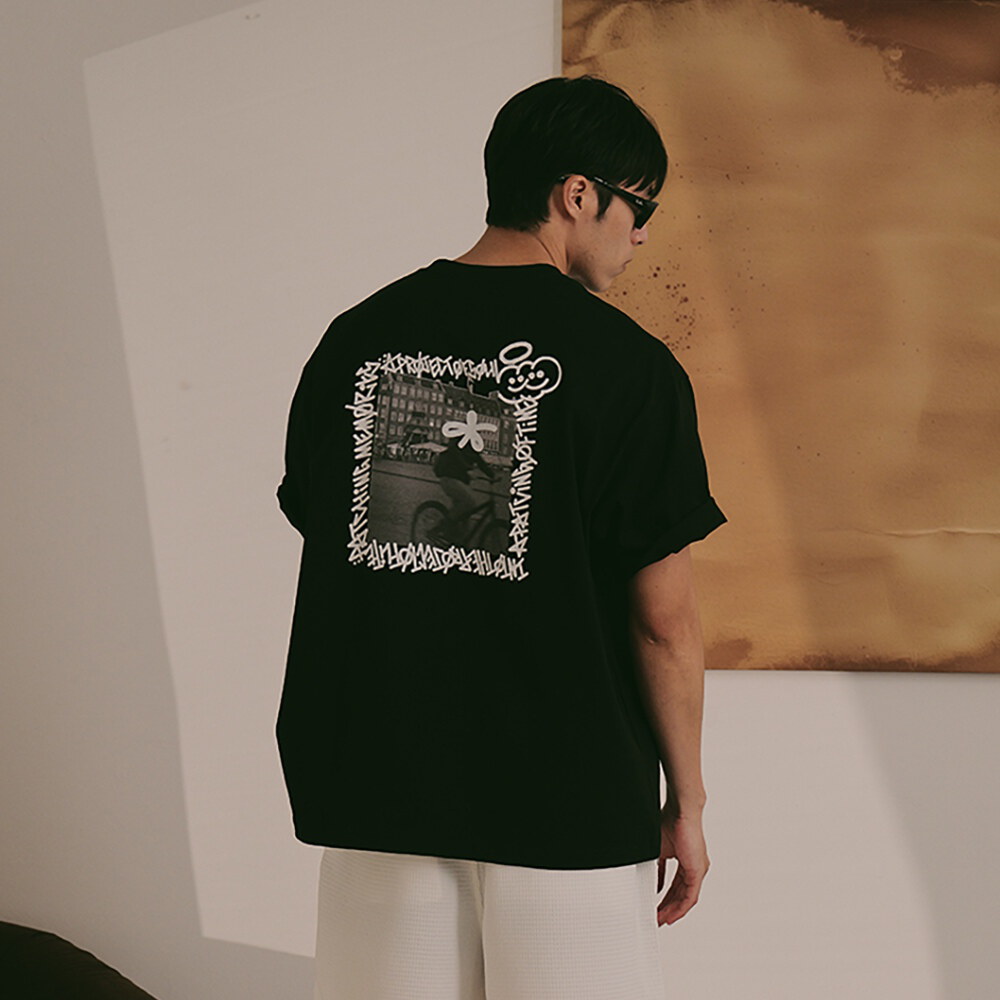 塗鴉照片短TEE BIKE MAN TEE