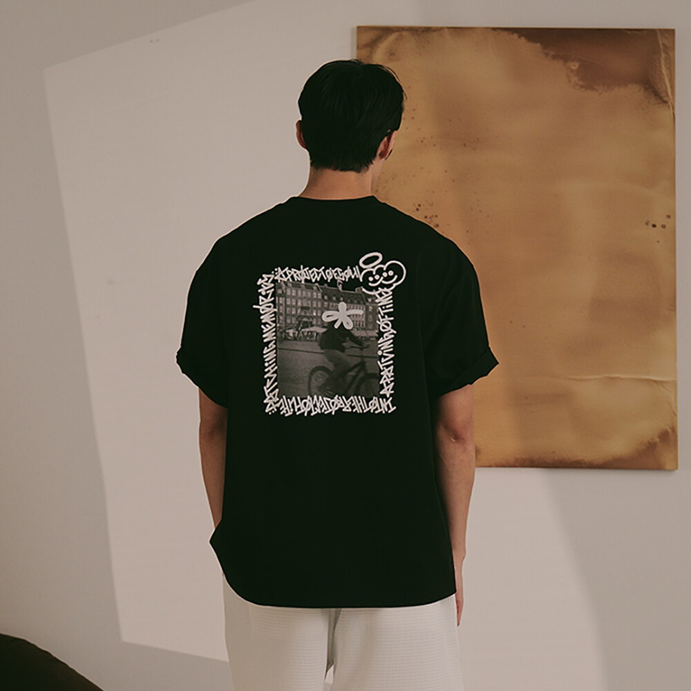 塗鴉照片短TEE BIKE MAN TEE
