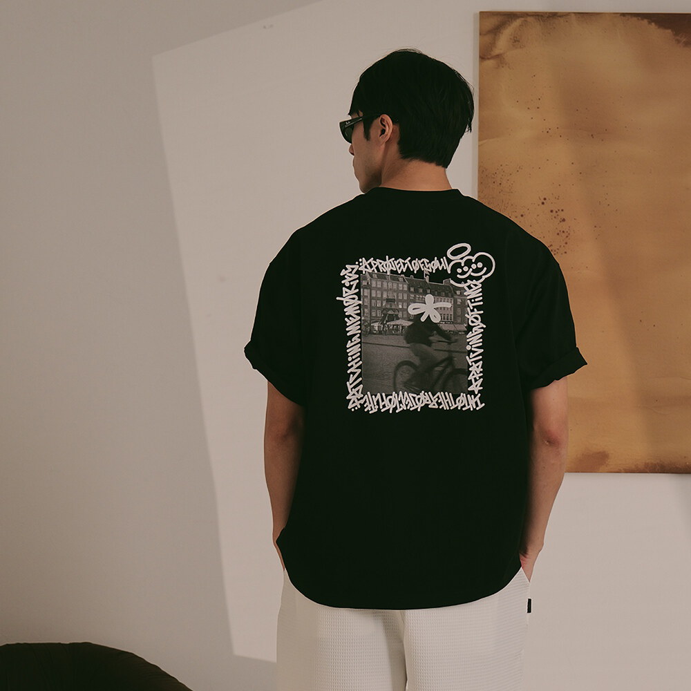 塗鴉照片短TEE BIKE MAN TEE