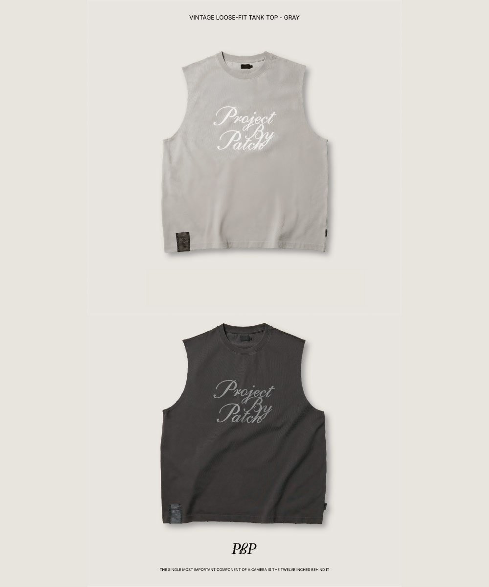 寬肩水洗背心 VINTAGE LOOSE-FIT TANK TOP