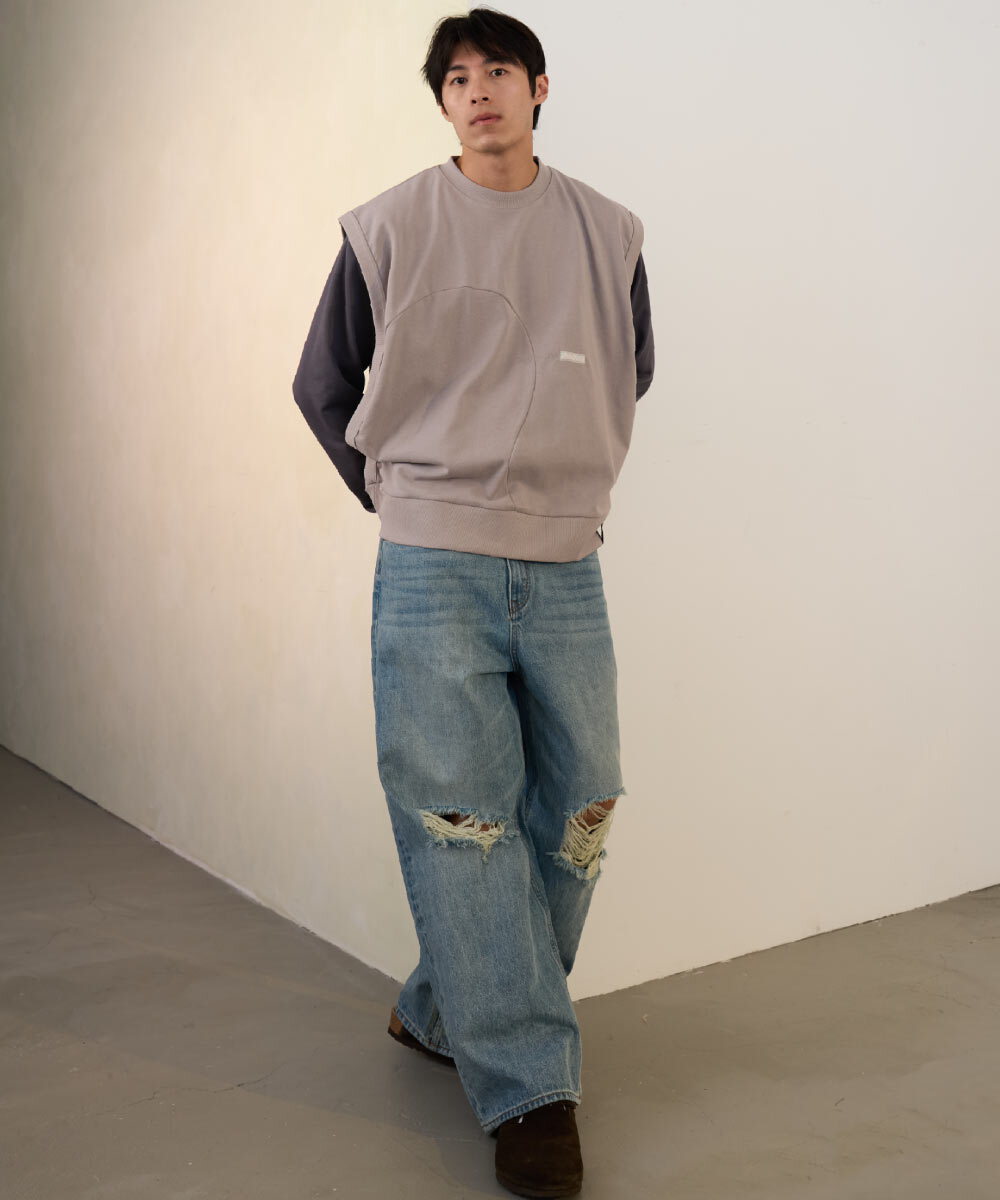 寬肩外搭背心 CURVED LOOSE VEST