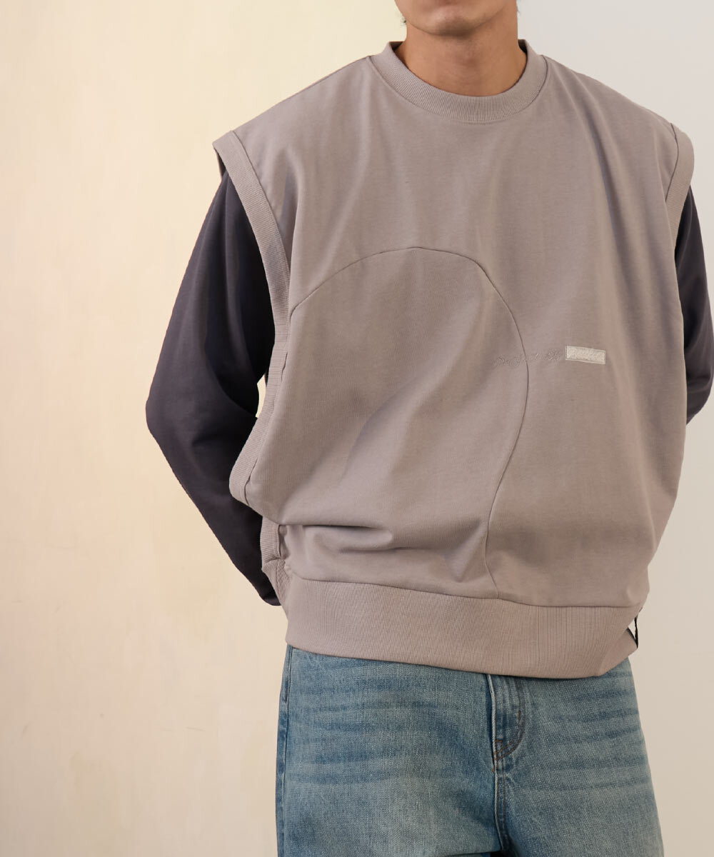 寬肩外搭背心 CURVED LOOSE VEST