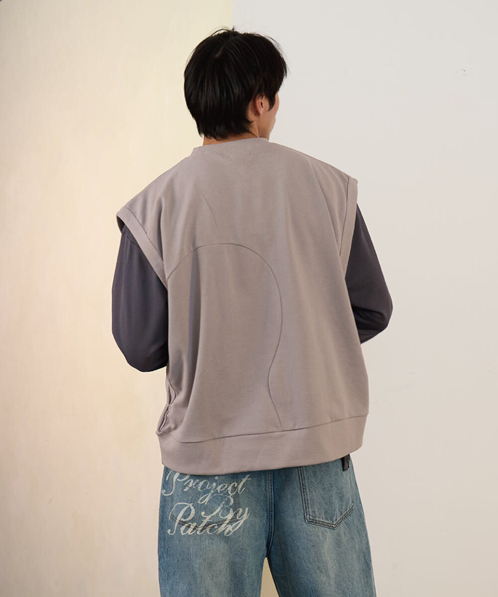 寬肩外搭背心 CURVED LOOSE VEST