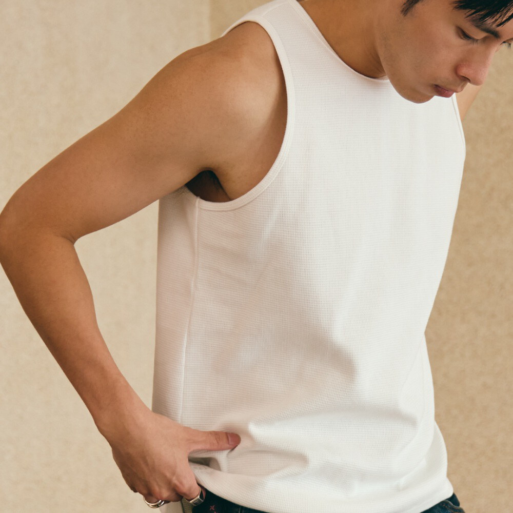 華夫格坦克背心 EMBROIDERY WAFFLE TANK TOP