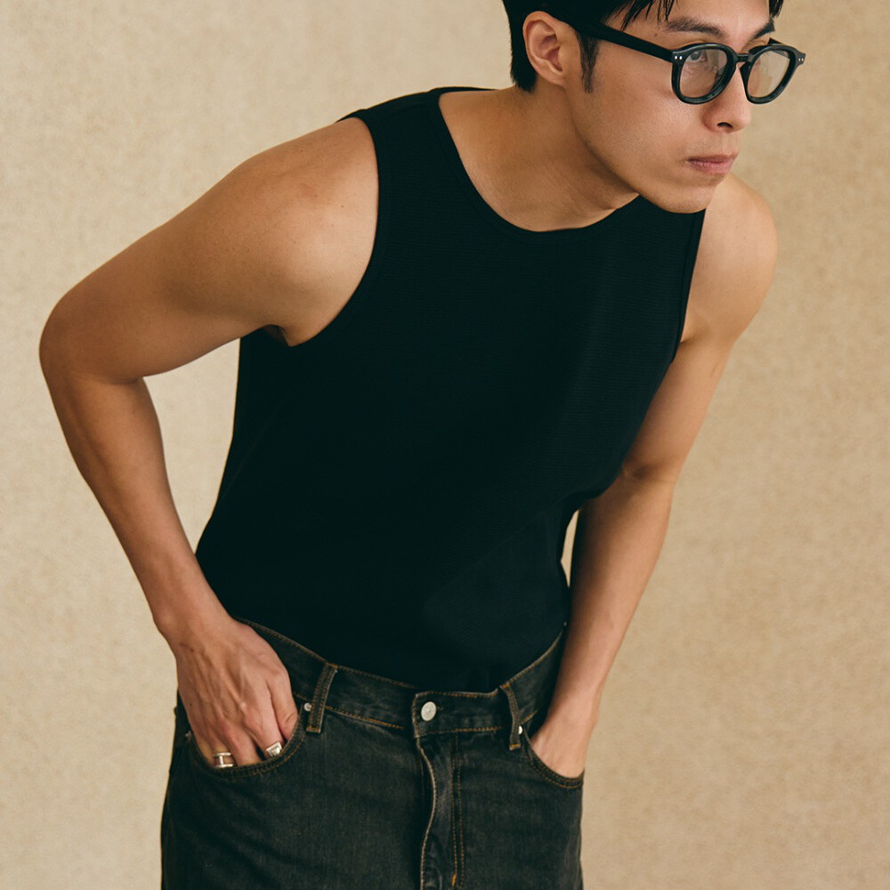 華夫格坦克背心 EMBROIDERY WAFFLE TANK TOP