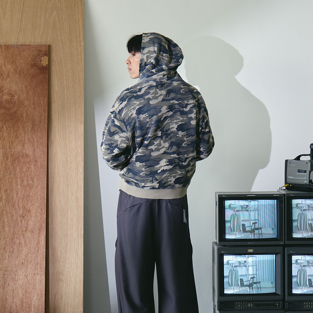滿版迷彩做舊連帽外套 VINTAGE PATTERN HOODED JACKET