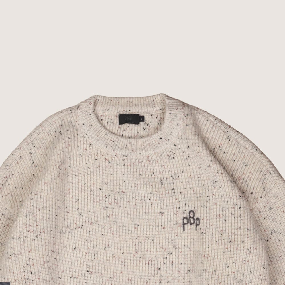 彩點紗手繡LOGO 毛衣