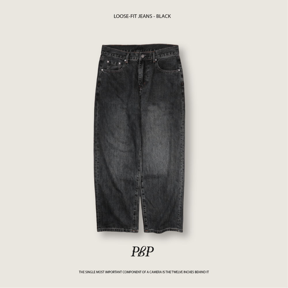 經典水洗牛仔褲 LOOSE-FIT JEANS