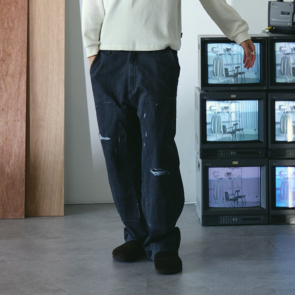 Double Knee 牛仔寬褲