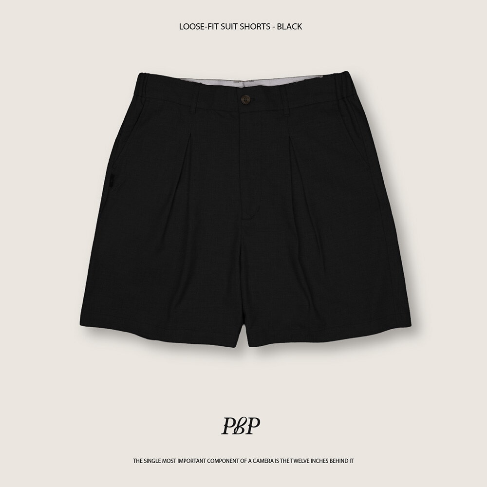 打褶西裝短褲 LOOSE-FIT SUIT SHORTS