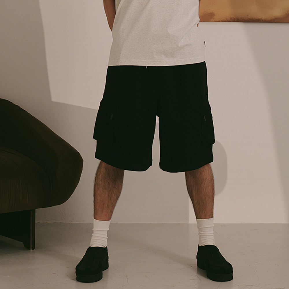 雙口袋六分棉褲 CARGO SWEAT SHORTS