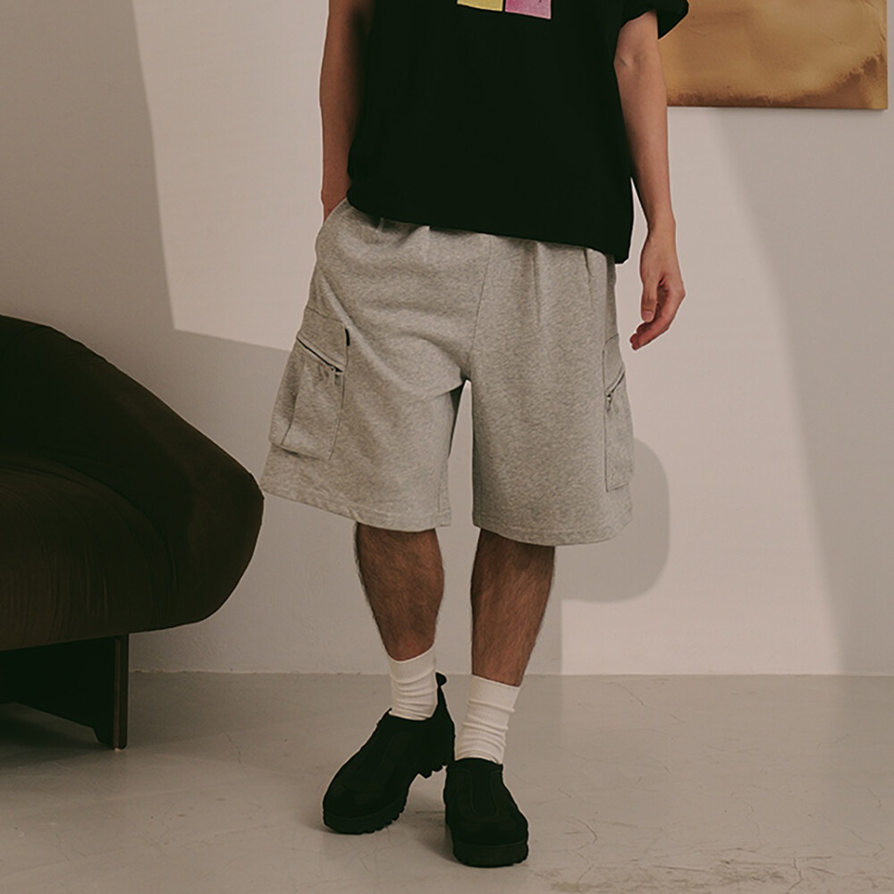 雙口袋六分棉褲 CARGO SWEAT SHORTS