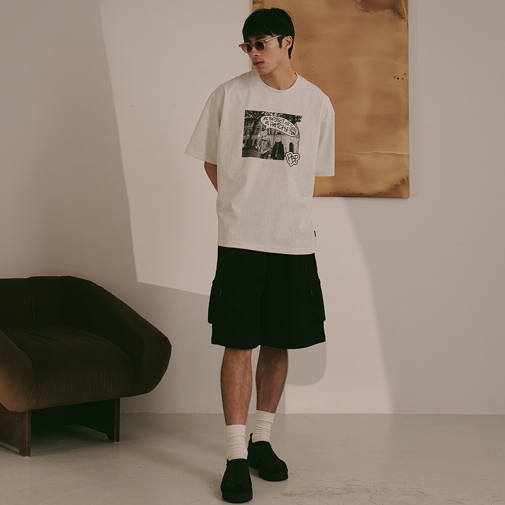 雙口袋六分棉褲 CARGO SWEAT SHORTS