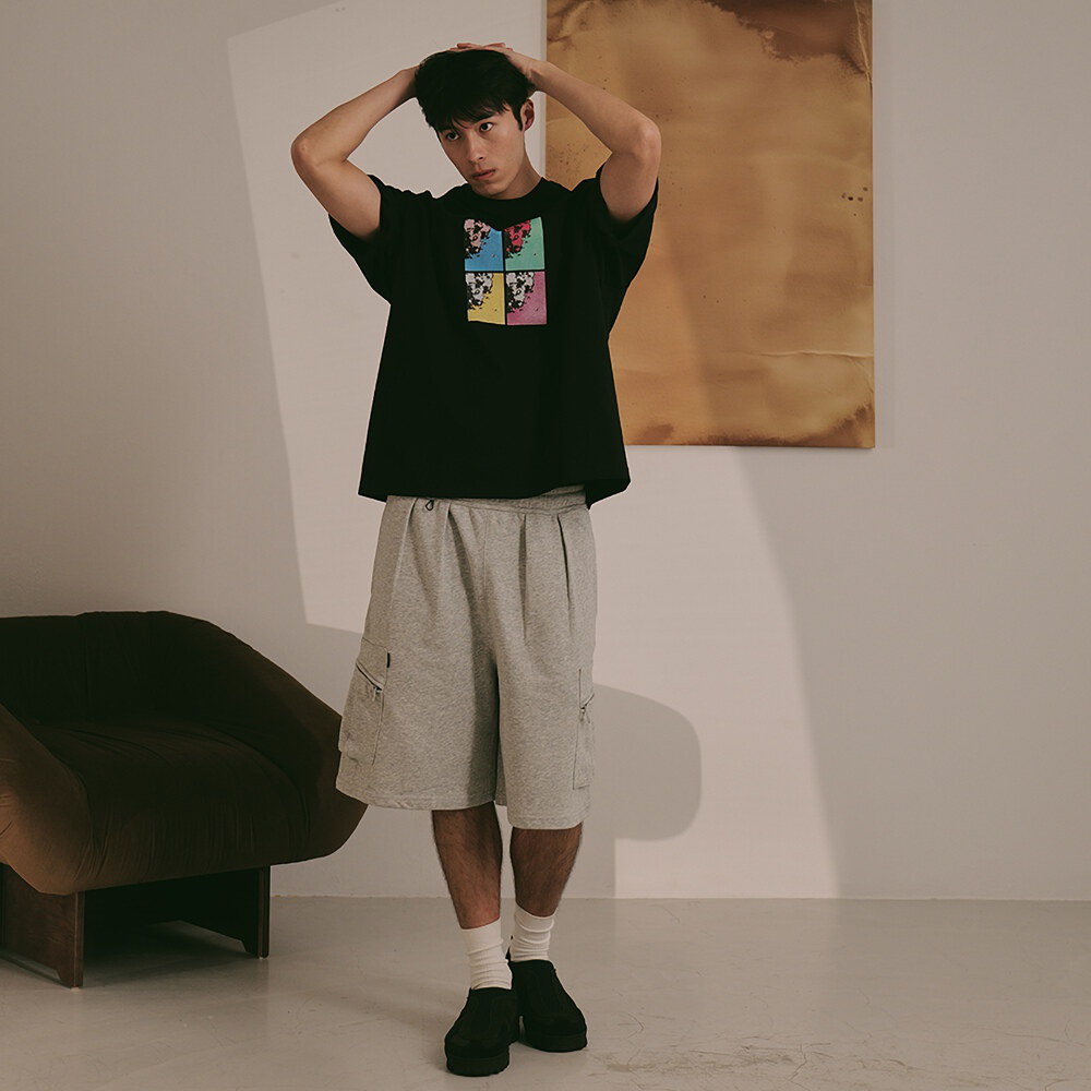 雙口袋六分棉褲 CARGO SWEAT SHORTS