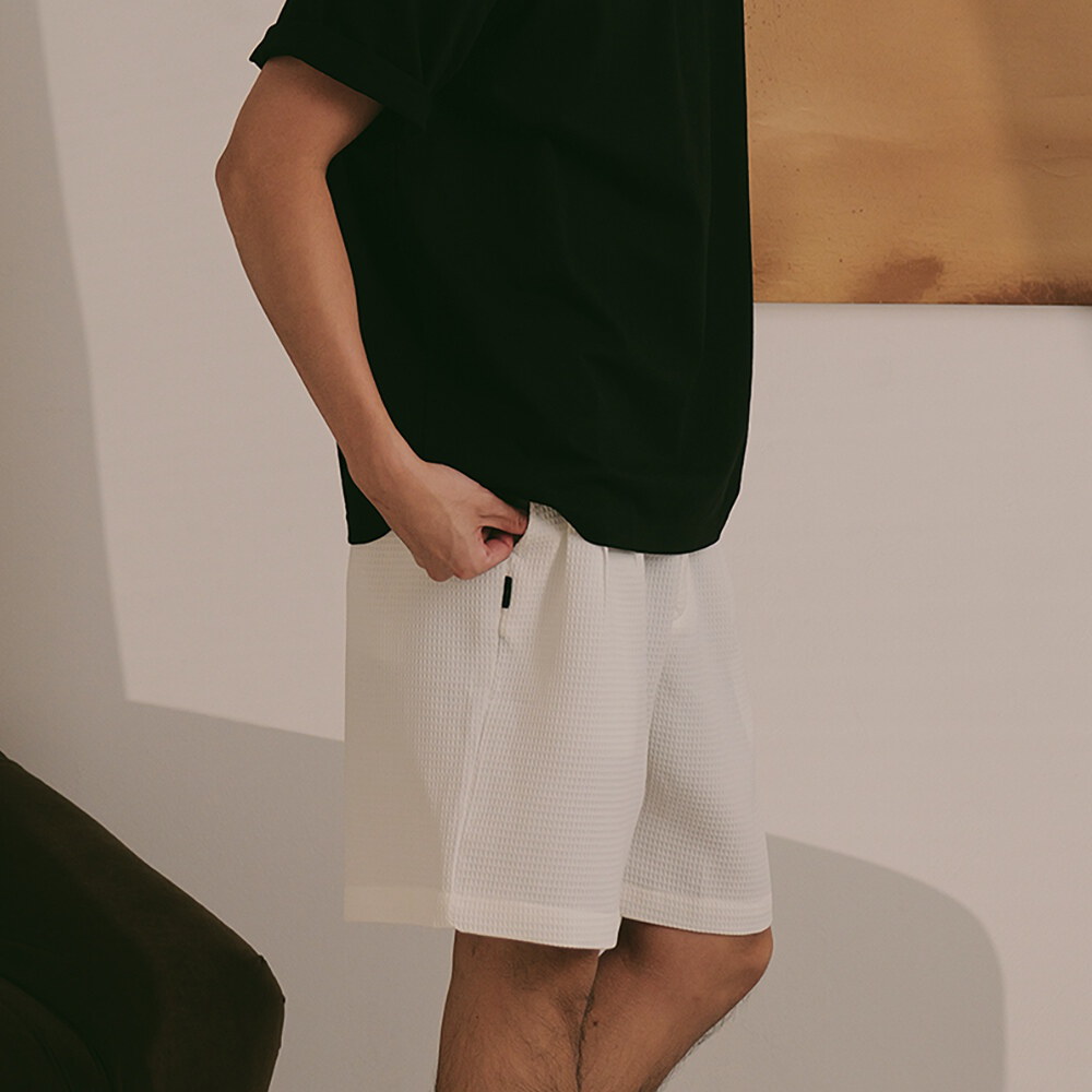 泡泡紗打褶短褲 WAFFLE SHORTS