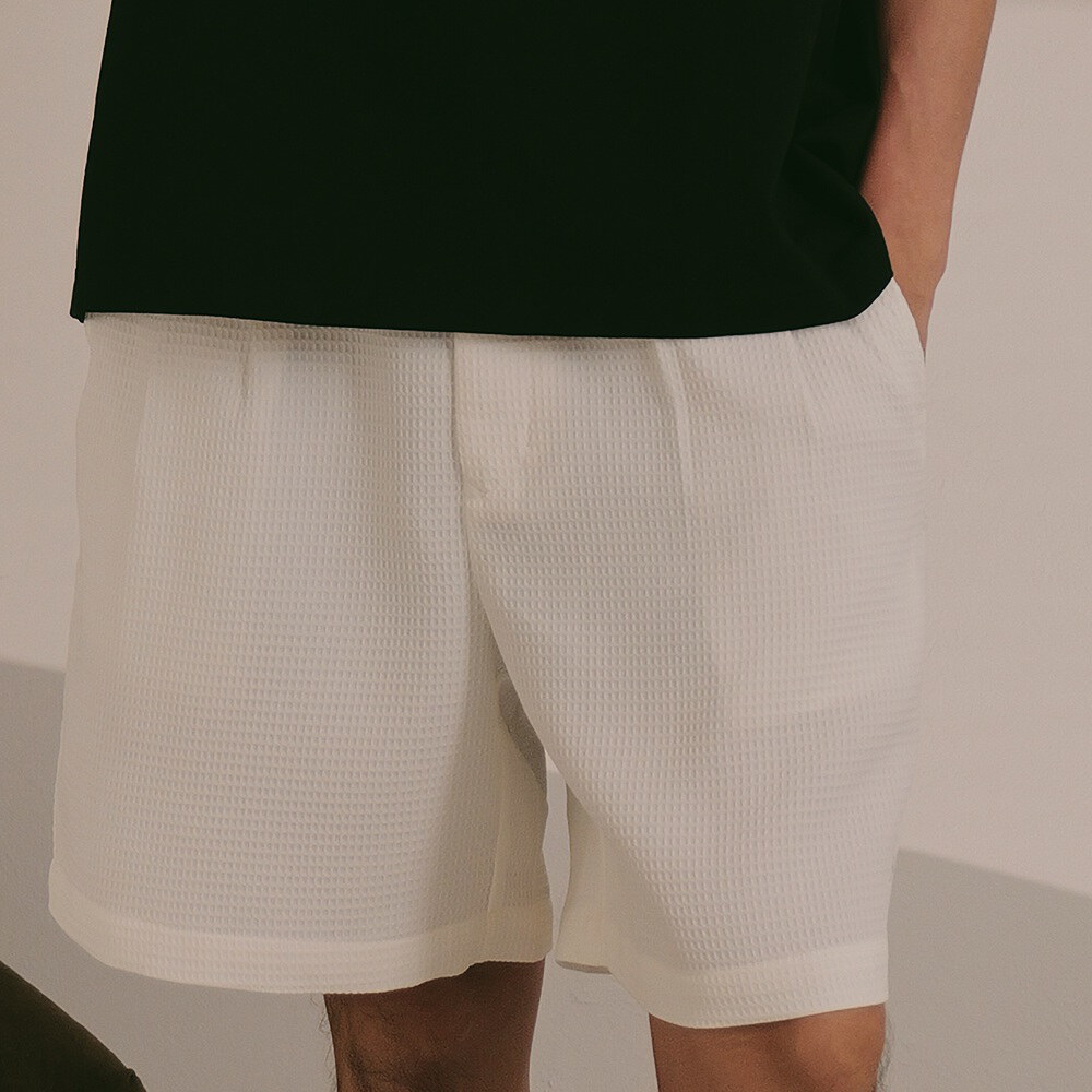 泡泡紗打褶短褲 WAFFLE SHORTS