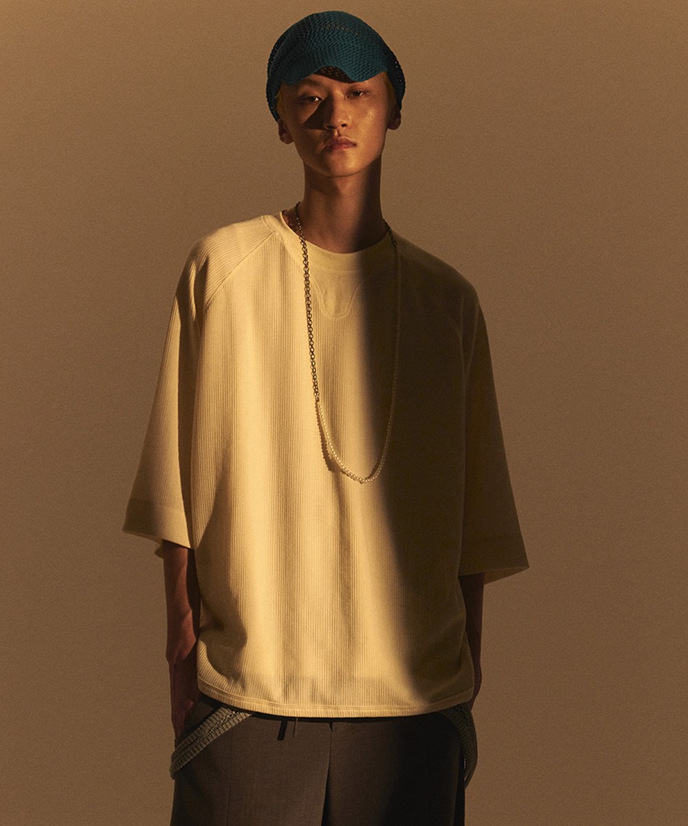 Lace-like Knitted Waffle TEE