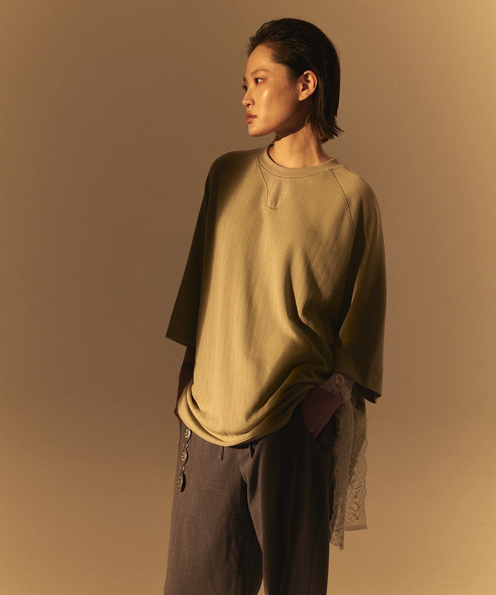 Lace-like Knitted Waffle TEE