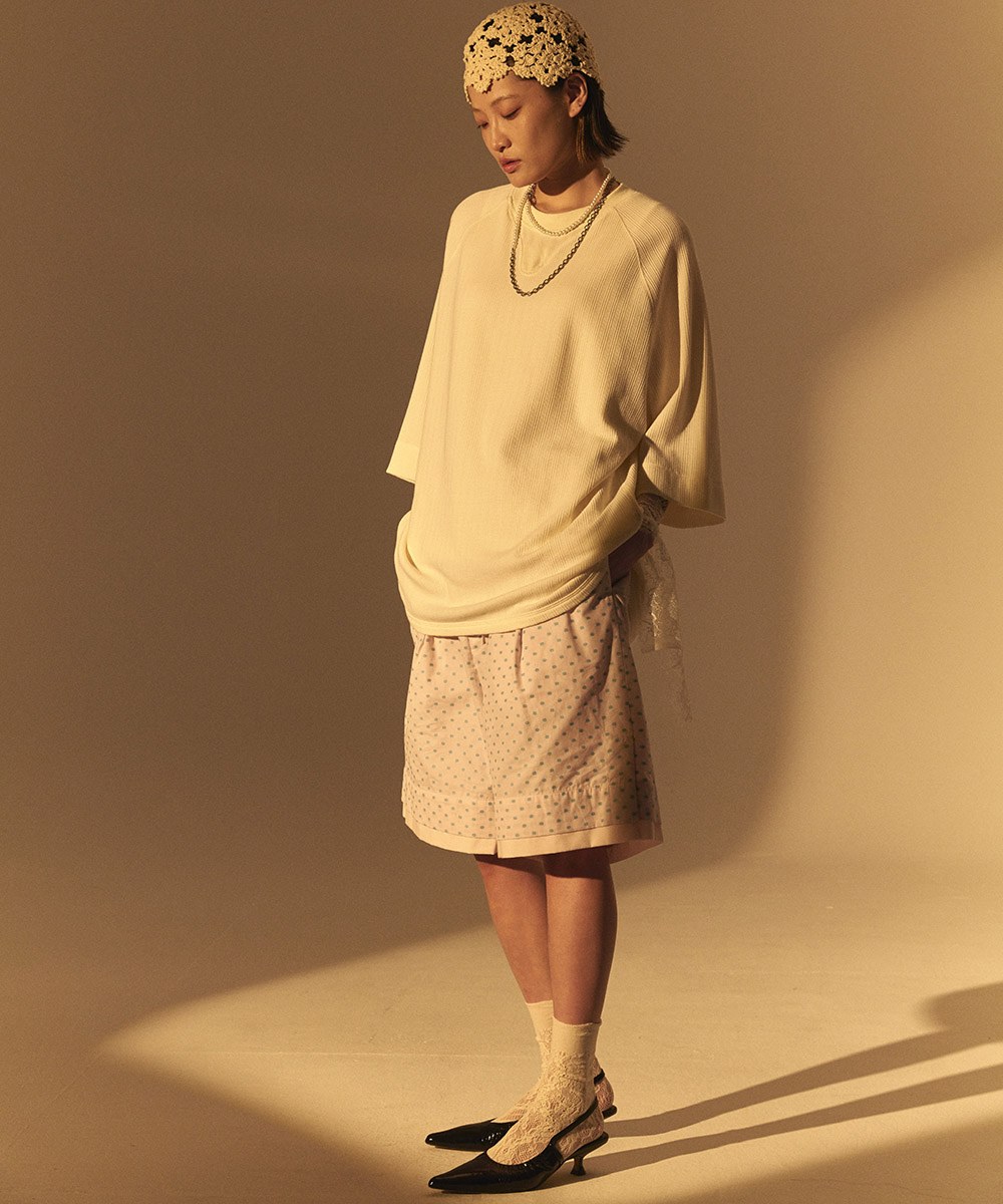 Lace-like Knitted Waffle TEE
