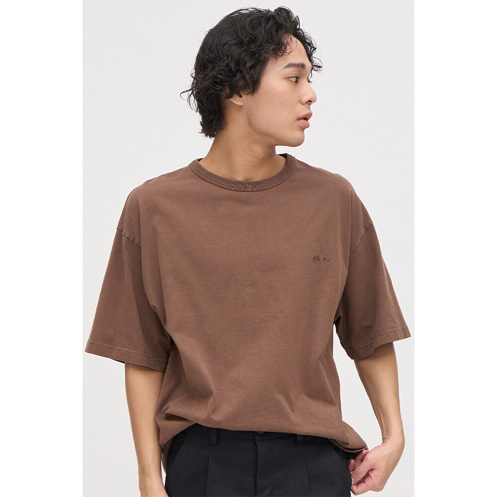 寬版刺繡水洗短TEE