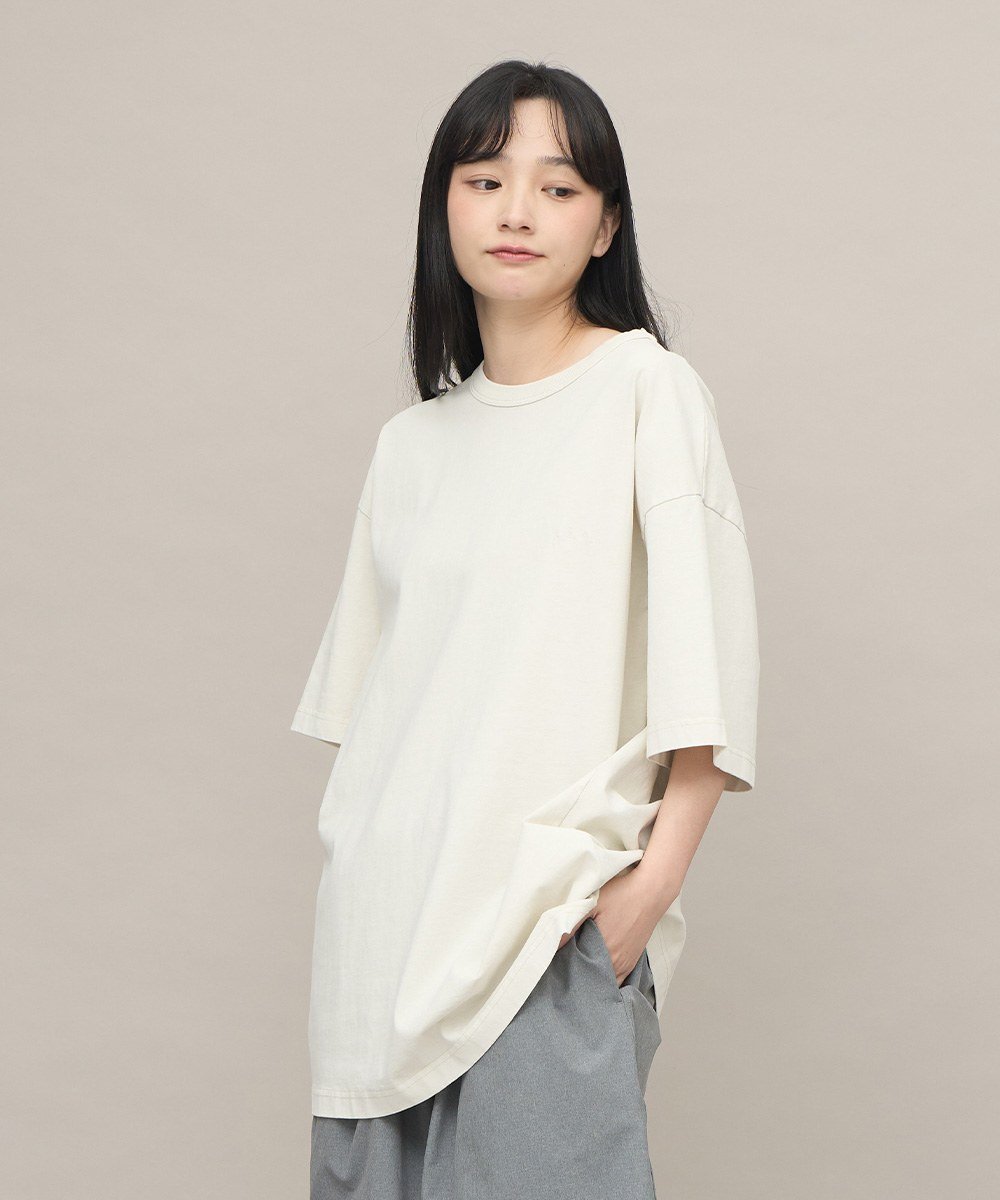 寬版刺繡水洗短TEE