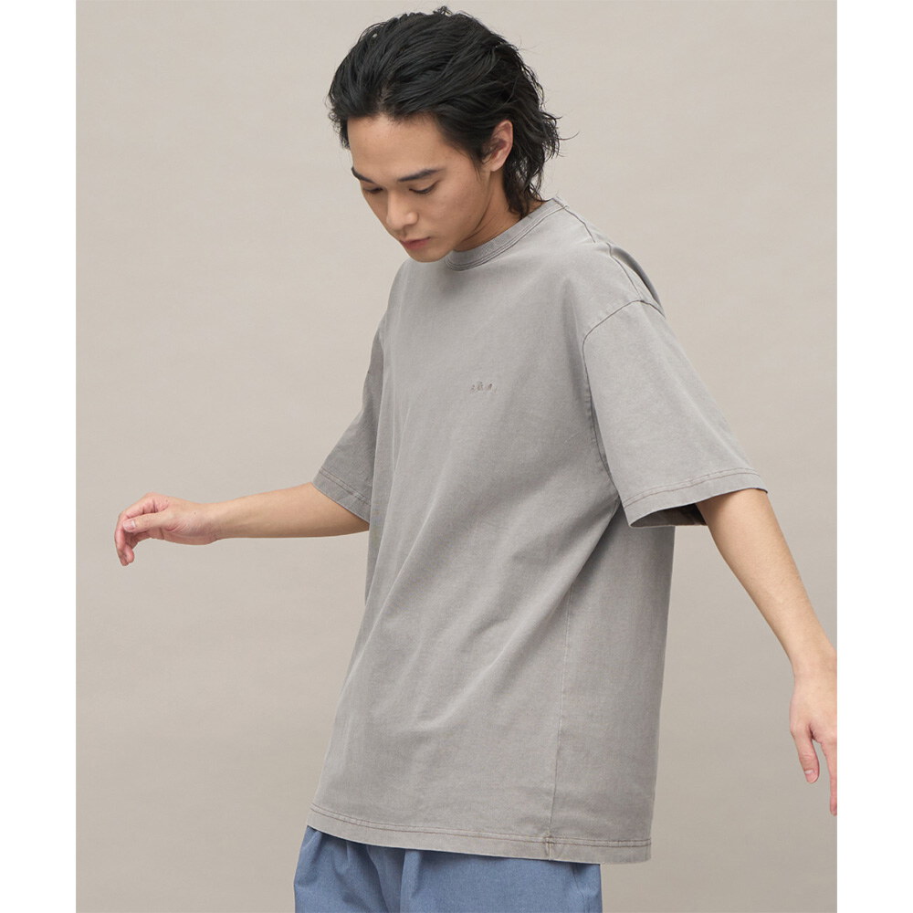 寬版刺繡水洗短TEE