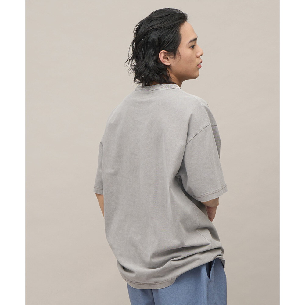 寬版刺繡水洗短TEE