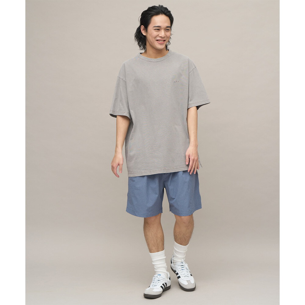寬版刺繡水洗短TEE