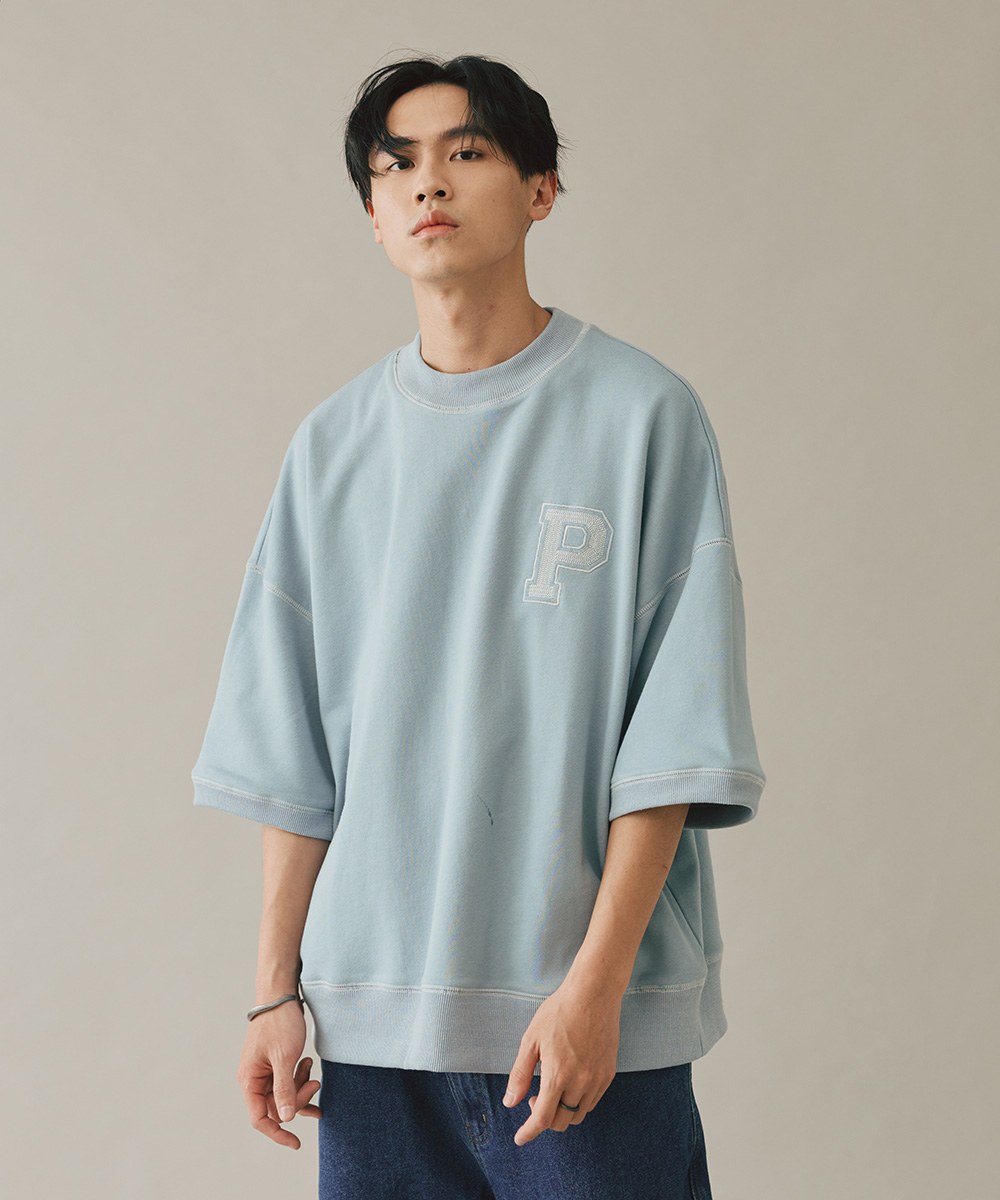 P-LOGO 鬆身短袖大學Tee