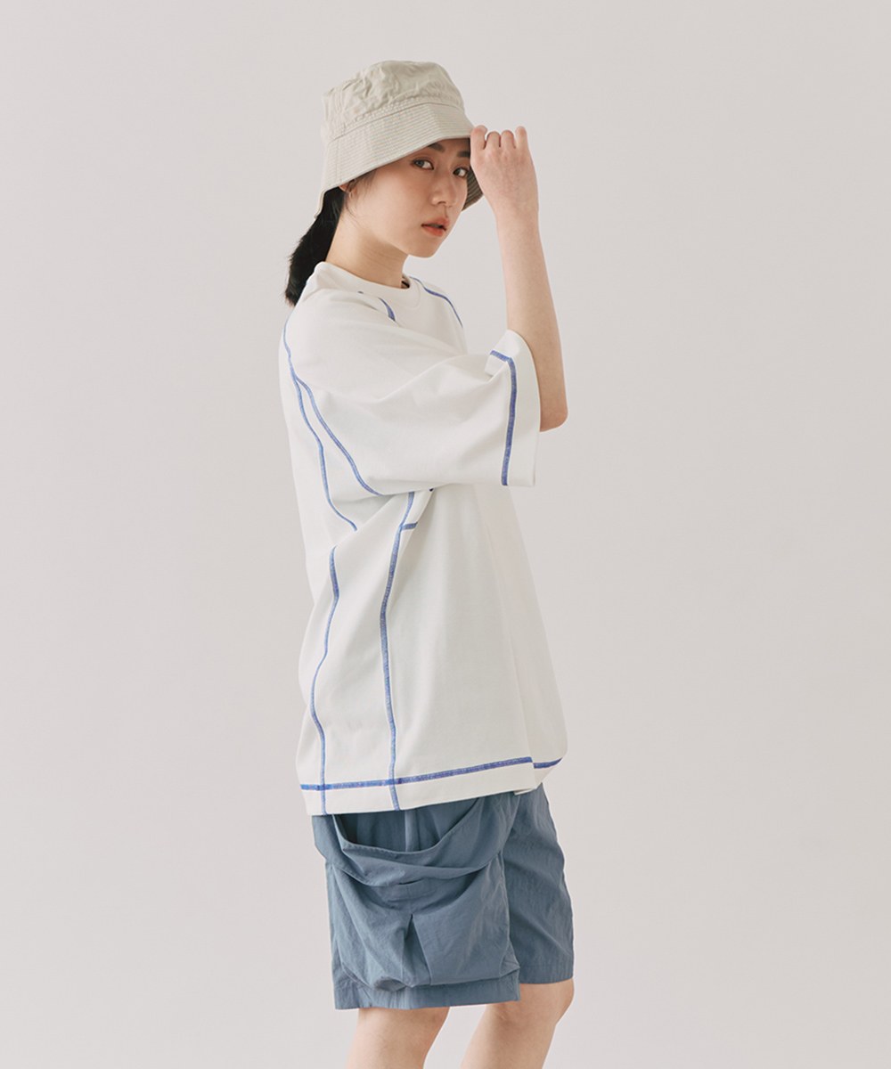 爬線剪裁logo TEE
